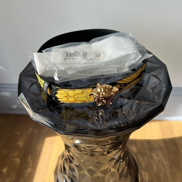Versace Medusa Buckle Barocco-Printed Leather Belt main image 7